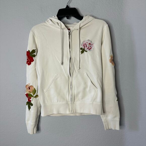 Not for sale Vintage Lucky Brand Y2K Embroidered Hoodie. Cream with - Picture 1 of 7